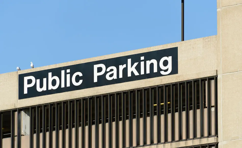 Public parking structure in Detroit, MI