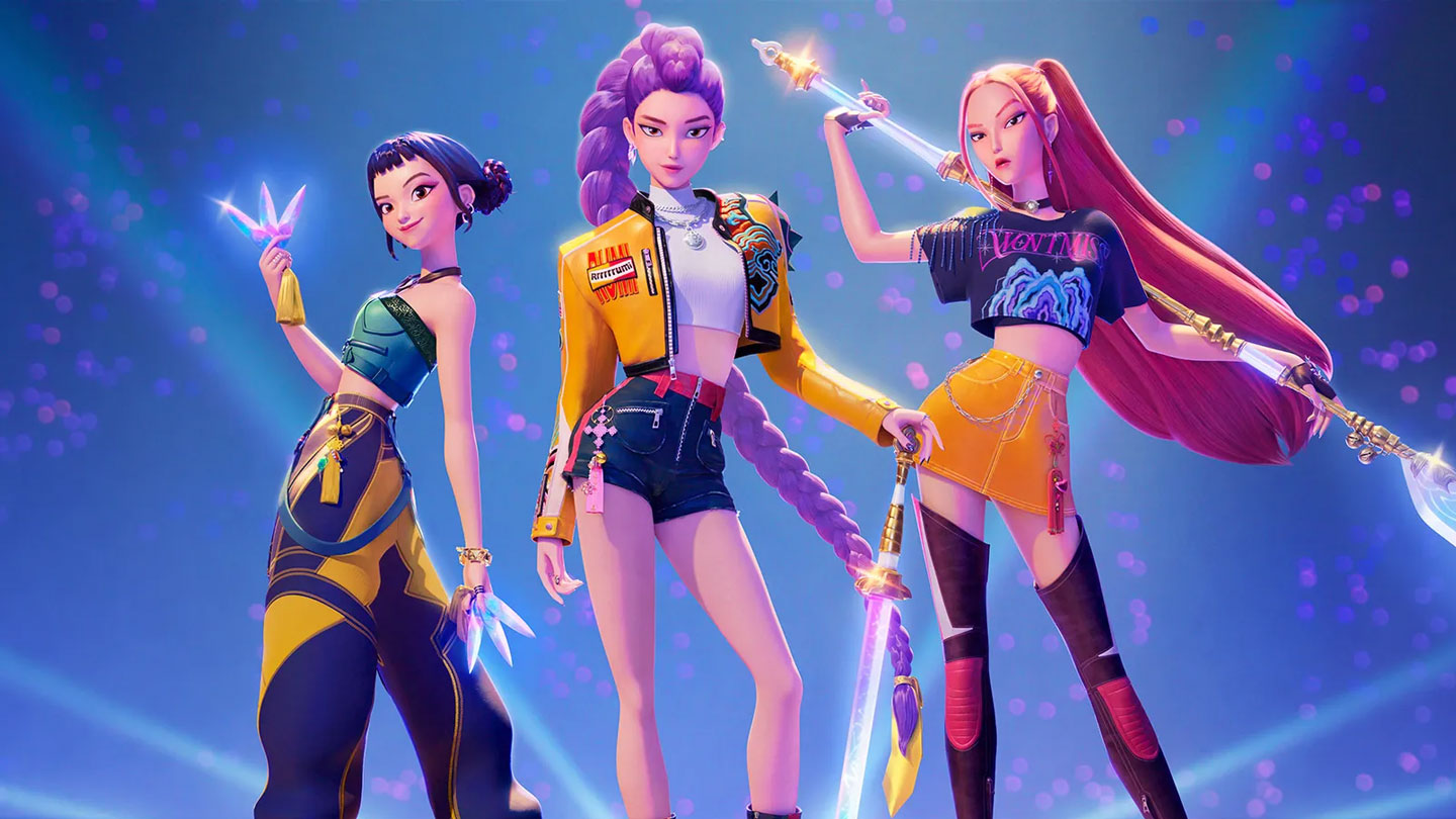 The girls of HUNTR/X from KPop Demon Hunters
